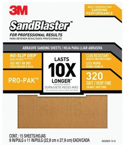 Sandpaper Grip 320 9x11in 15pk