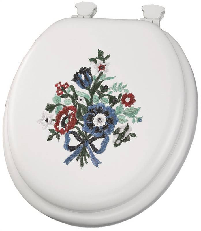 Toilet Seat Rnd Vinyl Bouquet