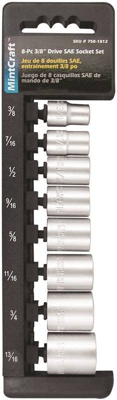 Socket Set Sae 3-8dr 8pc