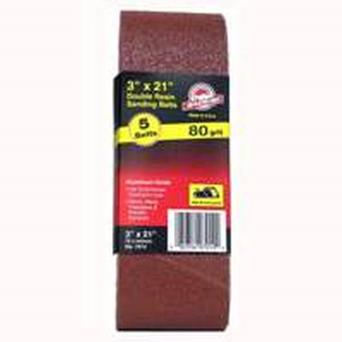 3x21 80grit Alum Ox Belt 5pk