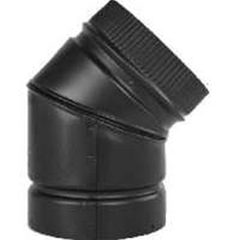 Elbow Stovepipe 45deg 6in Blk