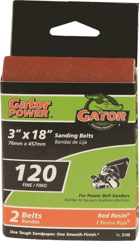 3x18 120grit Alum Ox Belt 2pk