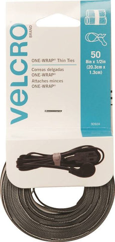 Strap Velcro 1-2x8in Blk-gry