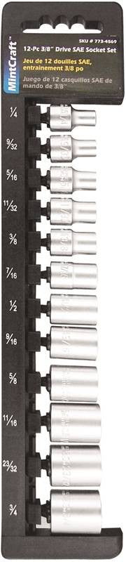 Socket Set Sae 3-8dr 12pc