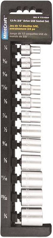 Socket Set Sae 3-8dr 12pc