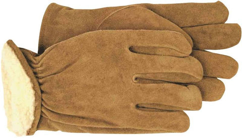 Glove Split Leather Lined Med
