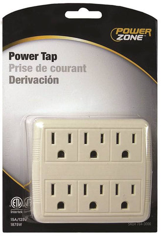 Tap Duplex To 6outlet Gnd Wht
