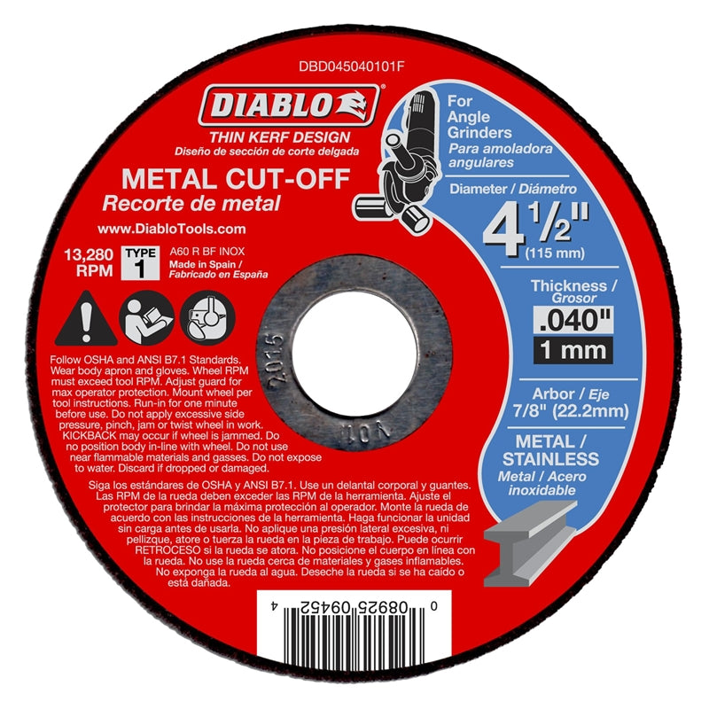 Cutoff Disc Mtl Thn Kerf 4-1-2