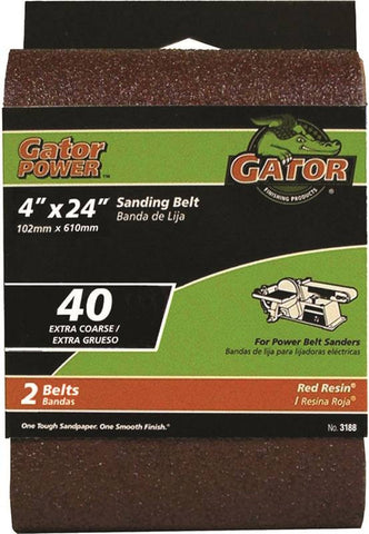 4x24in 40grit Alum Ox Belt 2pk