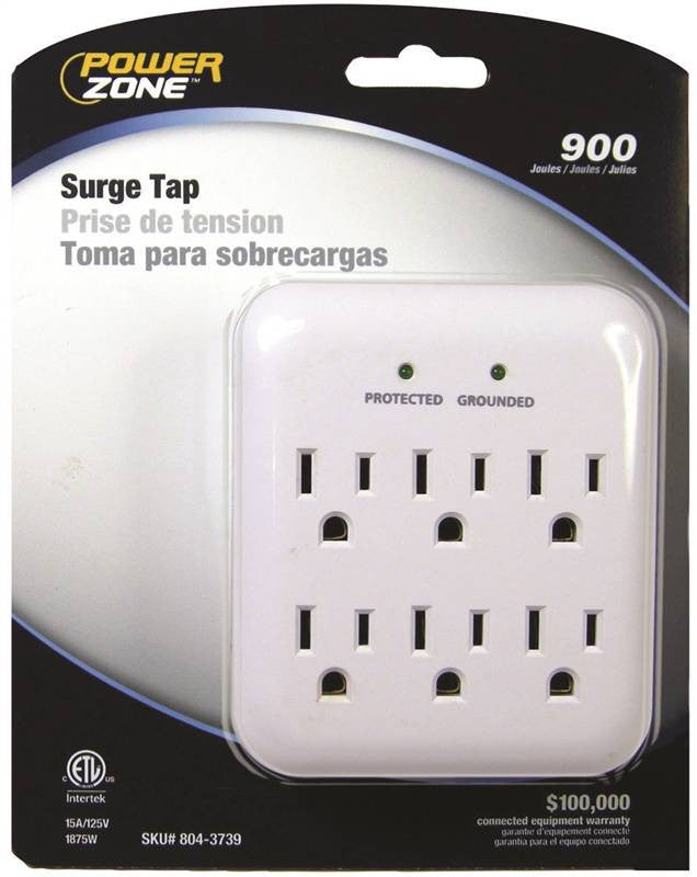 Tap Surge 6 Outlet 1140j White