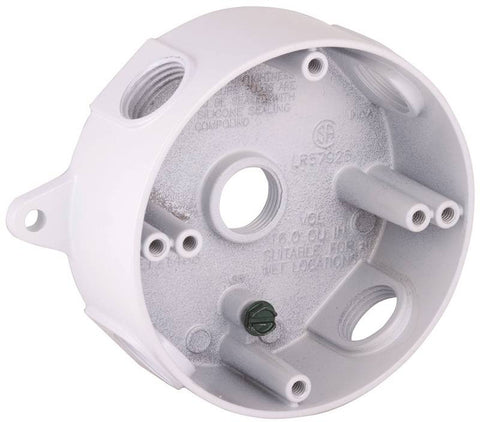 Round Box 5-1-2 Outlets White