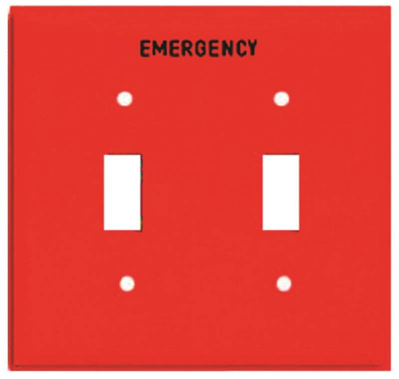 Wallplate 2g Tgl Emerg Mid Red