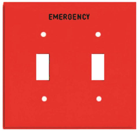 Wallplate 2g Tgl Emerg Mid Red