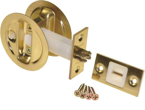 Lock Pocket Door Privacy Brass