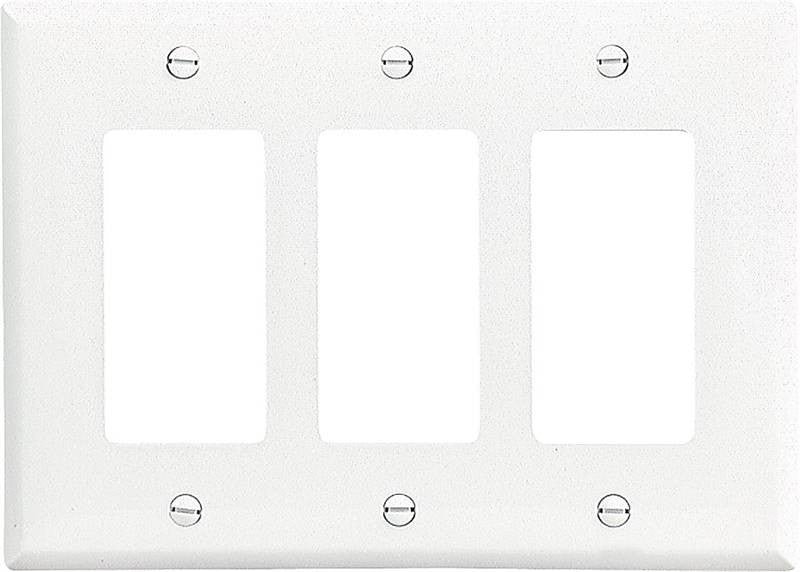 Wall Plate 3 Gang Decr Mid Wht