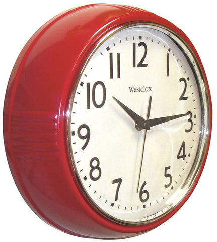 Clock Wall Round 9-1-2 In Red