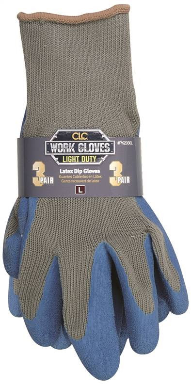 Glove Latex Dipped 3pk Medium