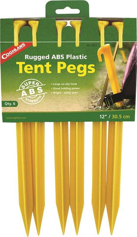 Tent Pegs Abs Bright 12in 6 Pk