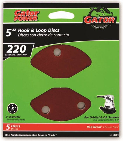 5in 220grit 5hole Hk-loop 5pk