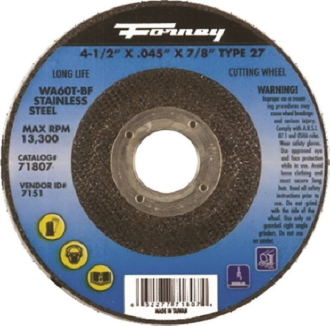 Cutoff Wheel Ss 4.5x.045x7-8in