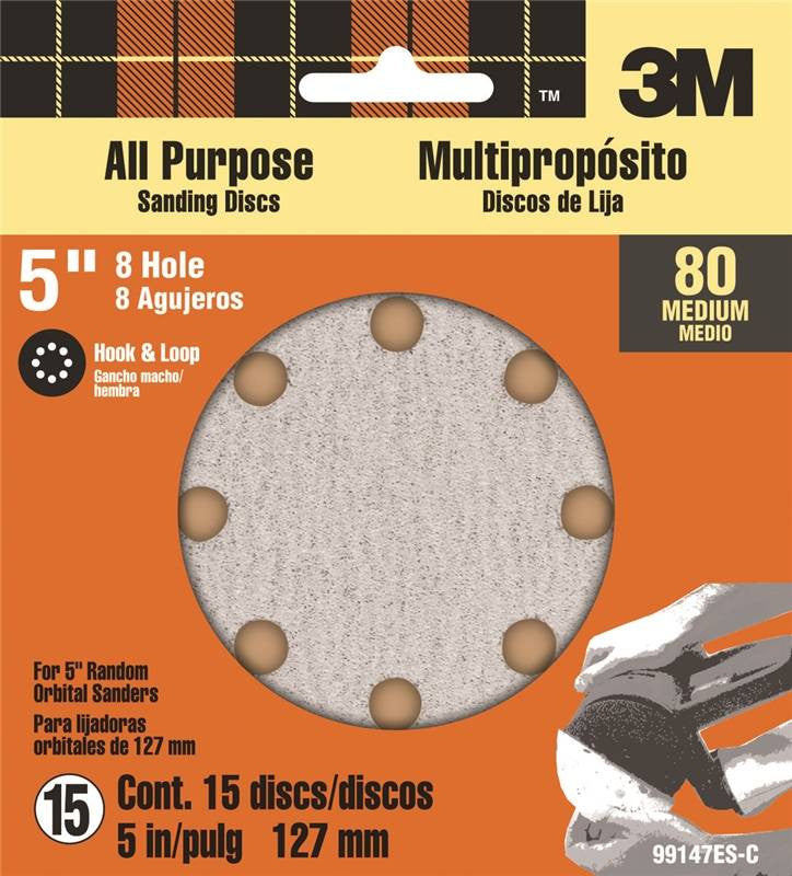 5" 8 Hole Sanding Disc 80 Grit