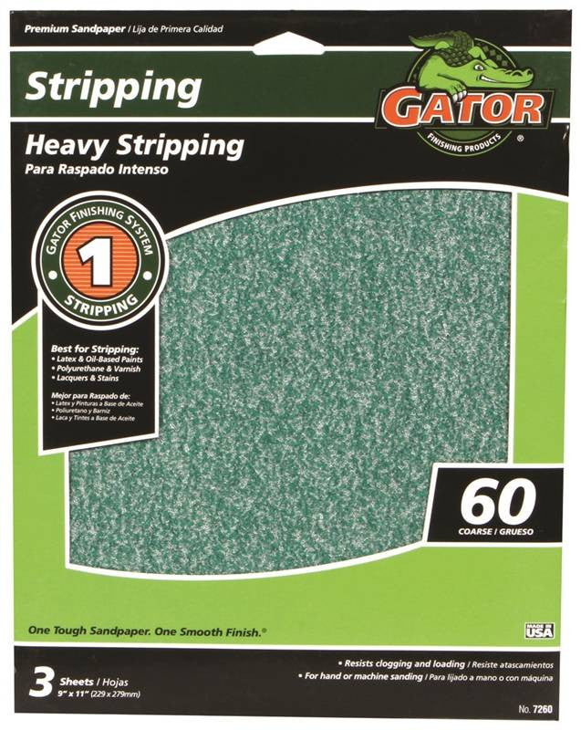 Sandpaper Al Ox 9x11in 60 3pk