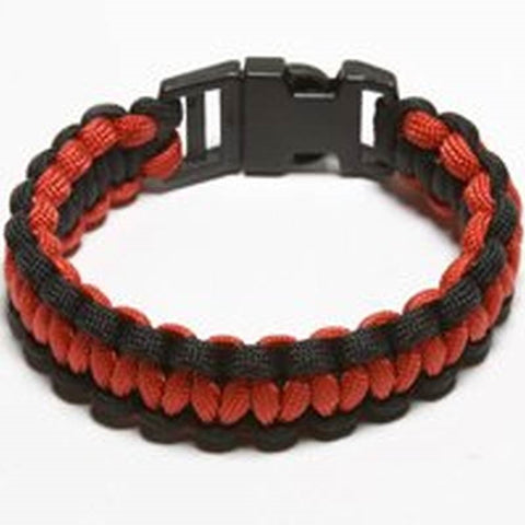 Paracord Bracelet Blk-red Med