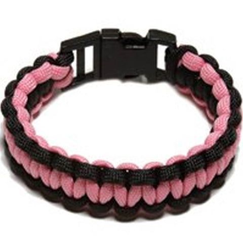 Paracord Bracelet Pink-blk Med