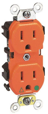 Receptacle15a Grnd Hd Orange