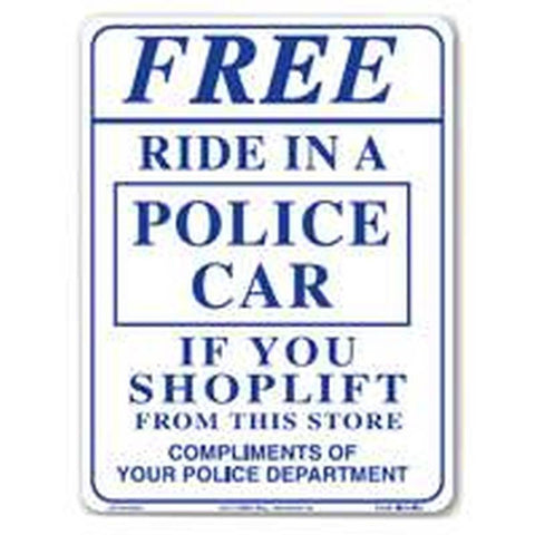 Sign Ride In A Police Car