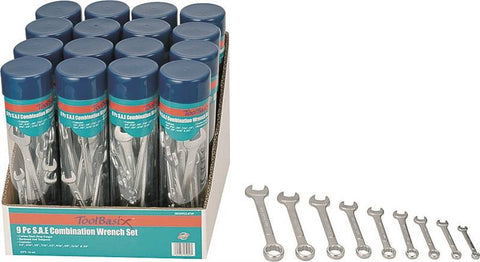 Wrench Combo Set 9pc Sae Steel