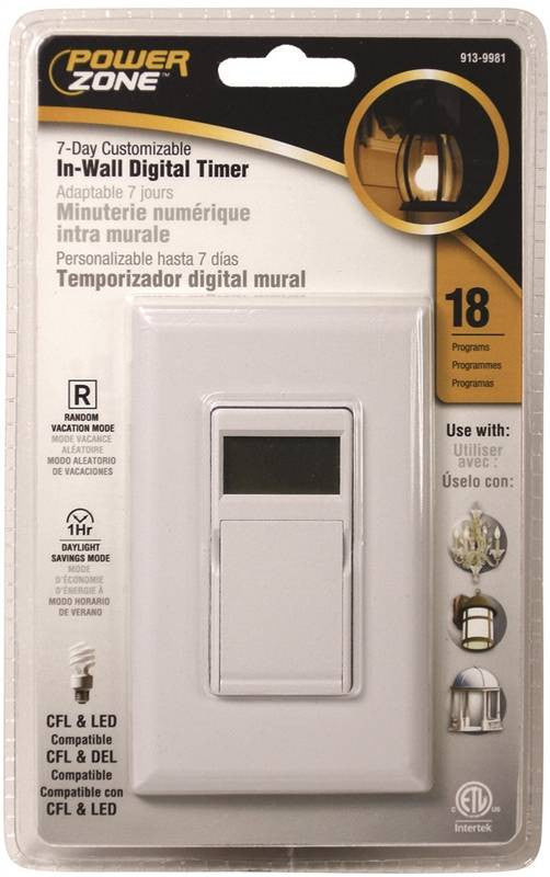 Timer In-wall 7day Digital Wht