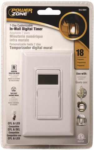 Timer In-wall 7day Digital Wht