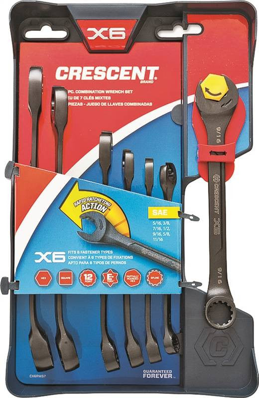 Wrench Ratchet Set 7pc Sae X6