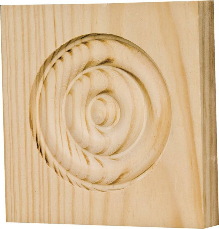 Rosette Block 3-1-2in Oak