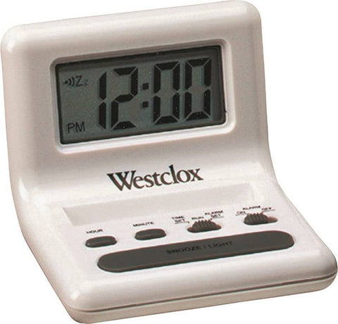 Clock Alarm Lcd Glo Wht .8in