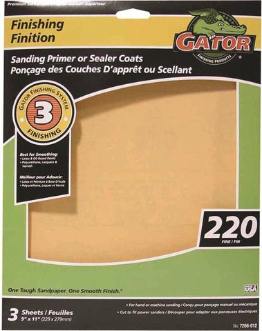 Sandpaper Al Ox 9x11in 220grt