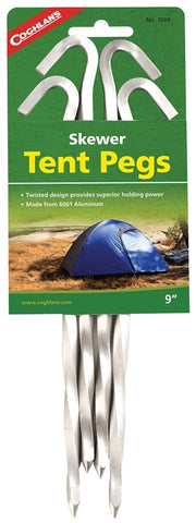 Pegs Tent Aluminum 4pk 9in