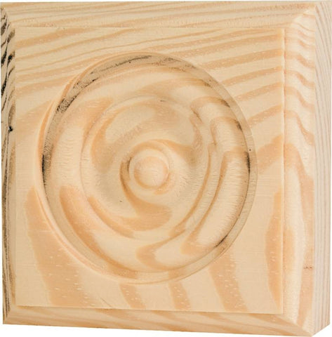 Rosette Block 3-1-2in Pine