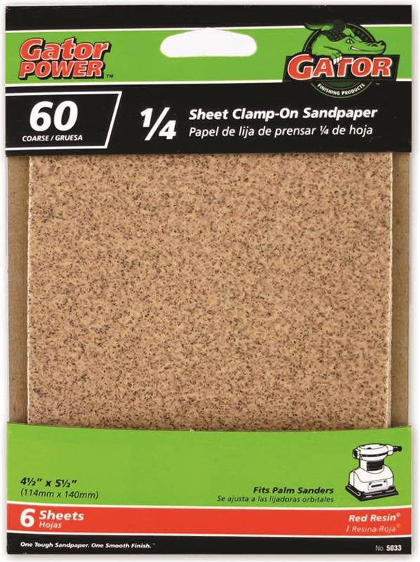 60grit Alum Ox 1-4 Sheet 6pk