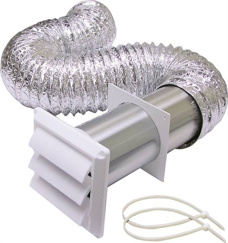 Vent Kit Dryer Alum 4inx8ft Wh