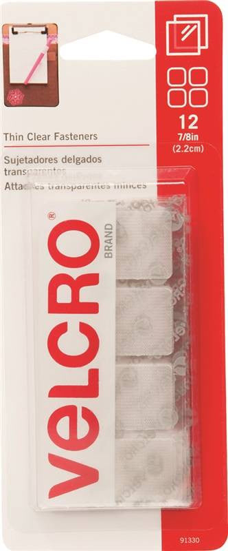 Fastener Velcro Sq 7-8in Clear