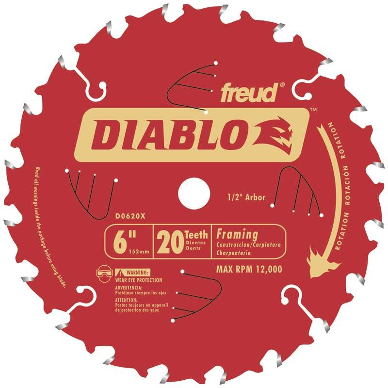 Circ Saw Blade 6in 20t Framing