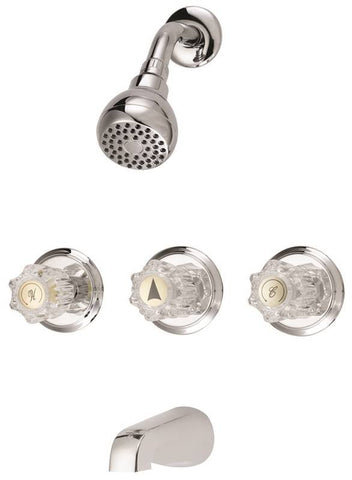 Tub-shower Faucet 3-handl Chrm