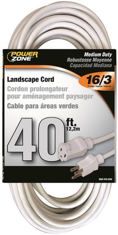 Cord Ext Outdoor 16-3x40ft Wht