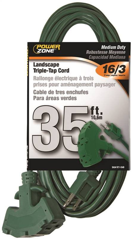 Cord Ext 3tap16-3sjtwx35ft Grn