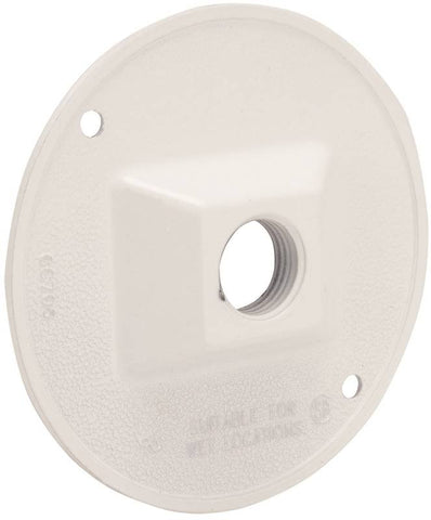 Round Cover 1-1-2 Outlet White