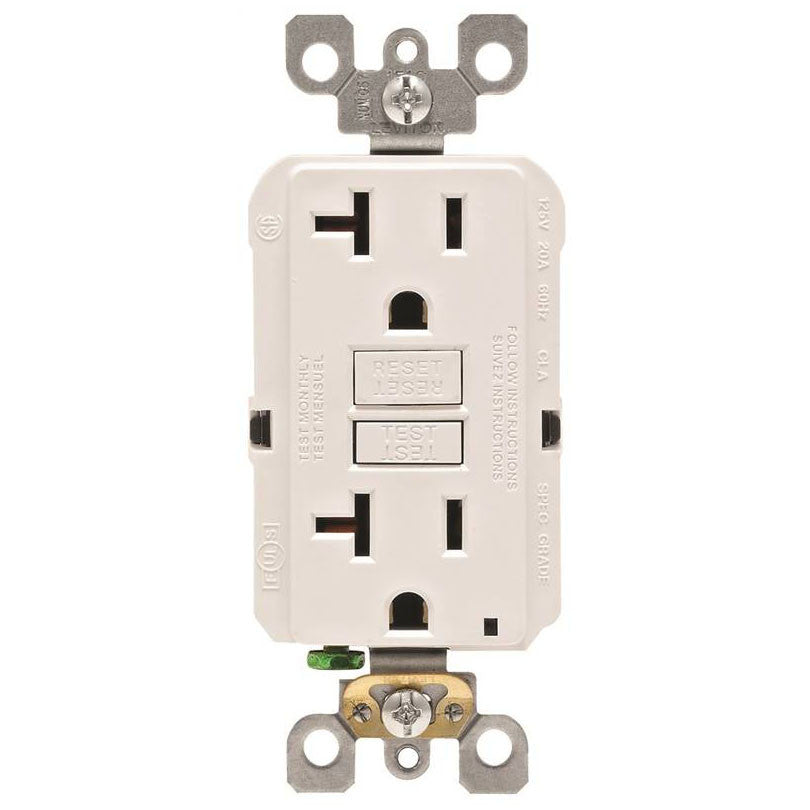 Outlet Gfci Slftst 20a-125v Wh